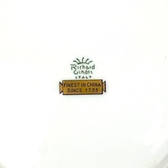 Vintage Richard Ginori Italy Dish Tray Square Hand Painted Scalloped Gold Trim - Picture 4 of 11